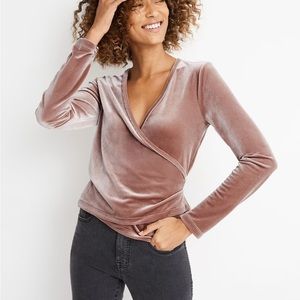Madewell Velvet Ballet Wrap Top - M